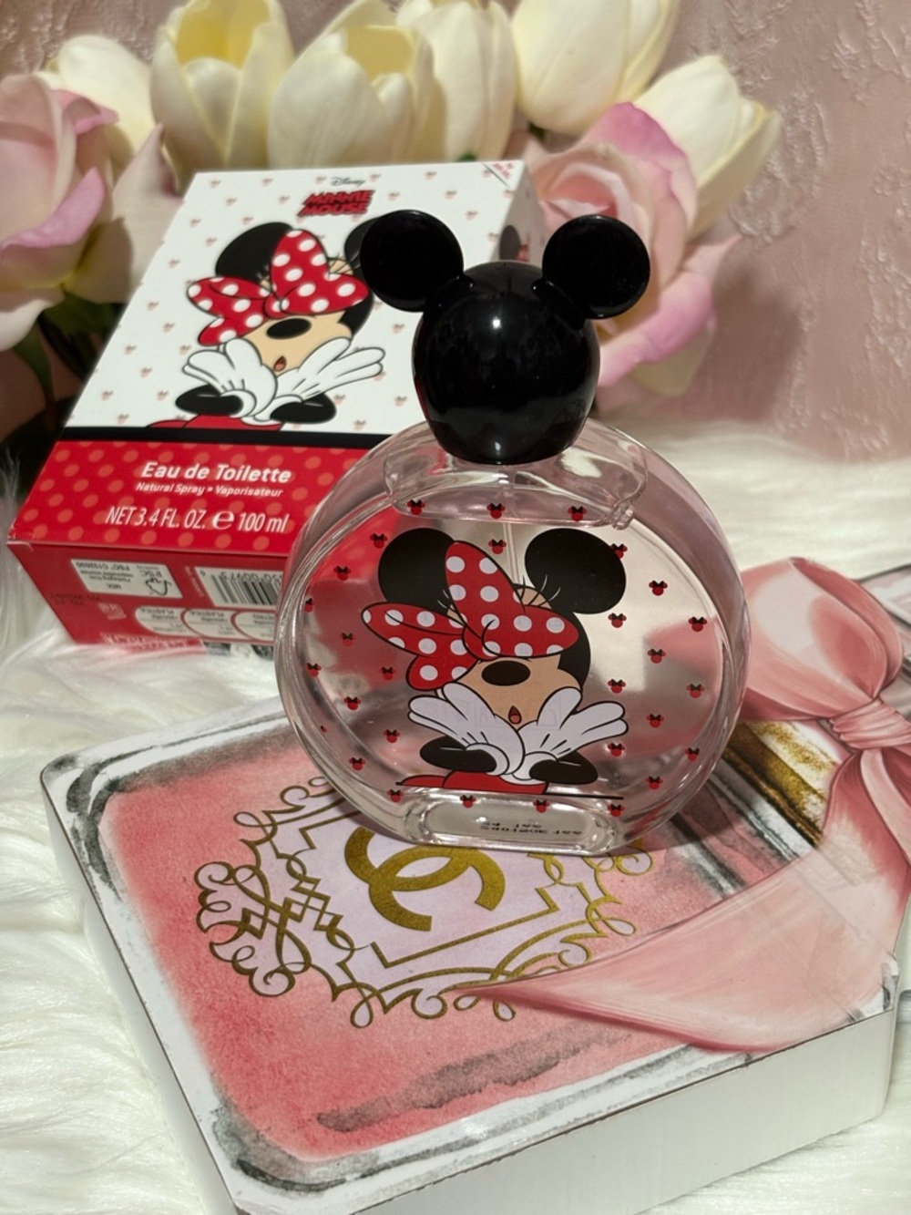 Disney Minnie Mouse Perfume Bottle - Pink, Black, Red